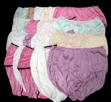 20 pairs NAME BRAND asst colors NYLON Plus Size BRIEF Panties Sz-12 Unisex Panty