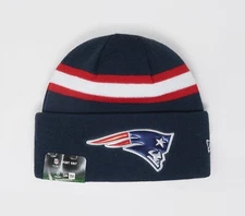 New Era Men Women Beanie New England Patriots Navy Blue On Field Lined Knit Hat