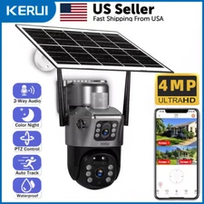 KERUI WIFI Solar Battery 4MP Wireless PTZ Security Camera Outdoor PIR IP Audio