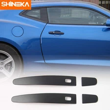4X Car Exterior Door Handle Inserts Trim Cover for Chevrolet Camaro 2017+ Black 