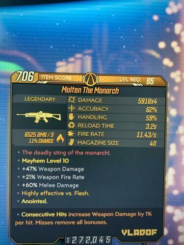 Lvl65 M10 Anointed Monarchs X8 Consecutive Hits Any Element Borderlands 3 Xbox 1 - Picture 4 of 6