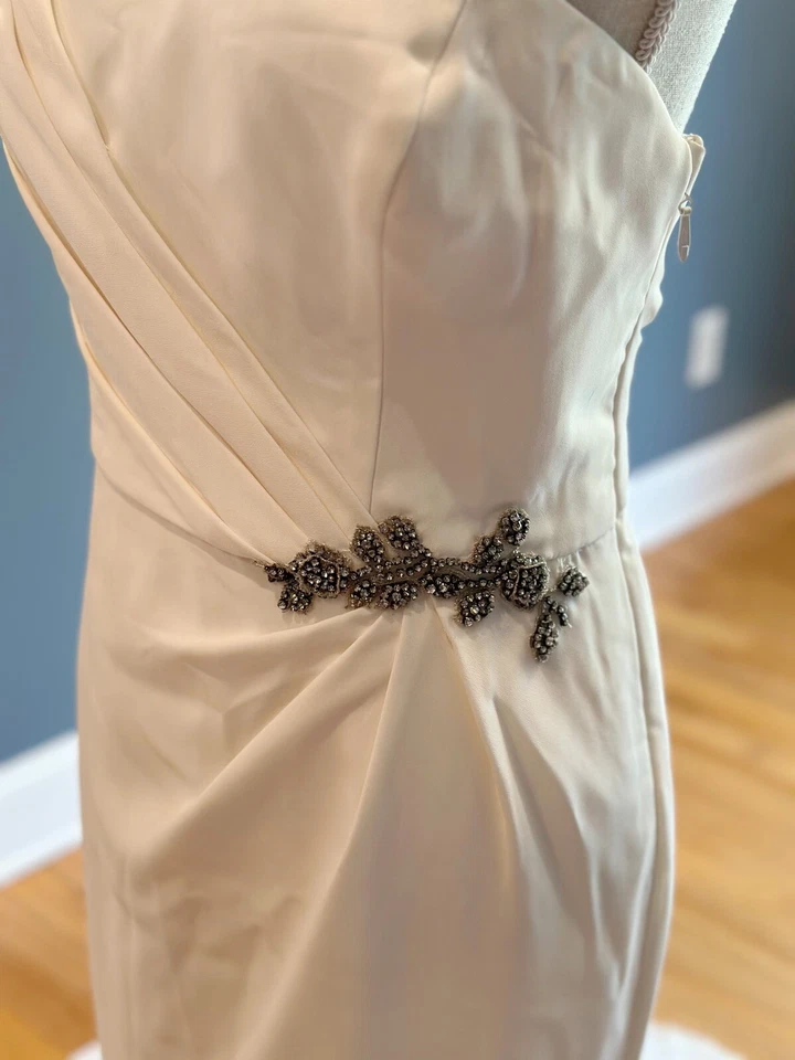 White Vera Wang Ivory White One Shoulder Greek Goddess Wedding Dress  - Image 2 of 4