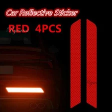 4x Red Reflective Safety Warning Strip Tape Car Door Bumper Reflector Stickers