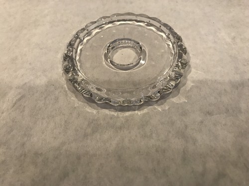 Vintage (3 1/2") PRESSED glass Bobeche/plate Chandelier Parts center hole 1" - Picture 5 of 8