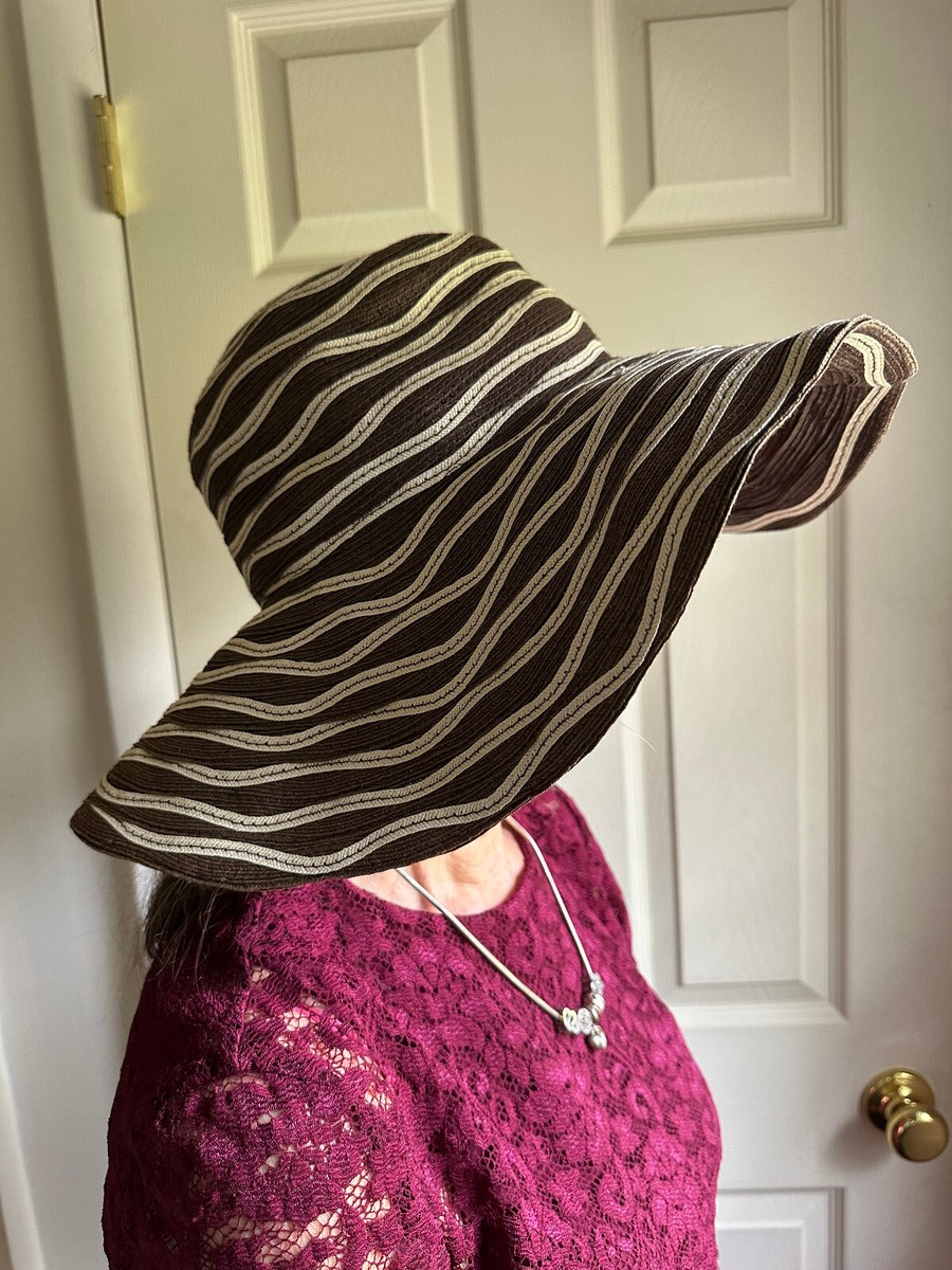 FILIPPO CATARZI WOVEN WIDE BRIM NATURAL STRAW FLOPPY SUN HAT