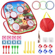 Foldable Bean Bag Toss Game Toy Set Outdoor Activity for Kids Backyard Toys