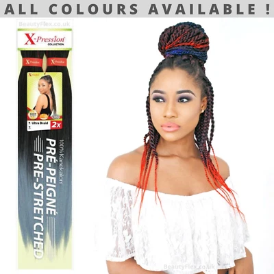 X-PRESSION Ultra Braid Pre Stretched Xpression Braiding Hair Kanekalon 46 inches