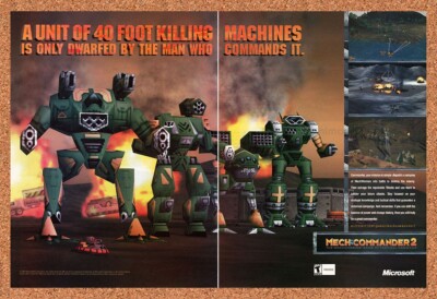 Battletech Mech Commander 2 PC Original 2002 Ad Authentic Video Game Promo
