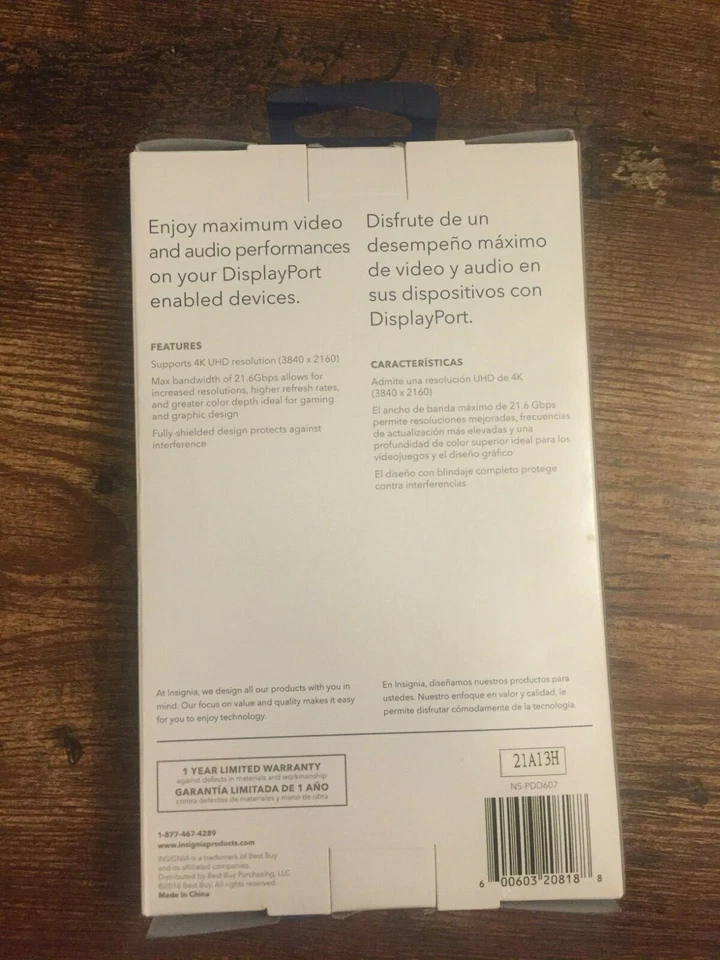 USB Male Display Port 6 foot Cable 4K Ultra HD from Insignia - Image 3 of 4