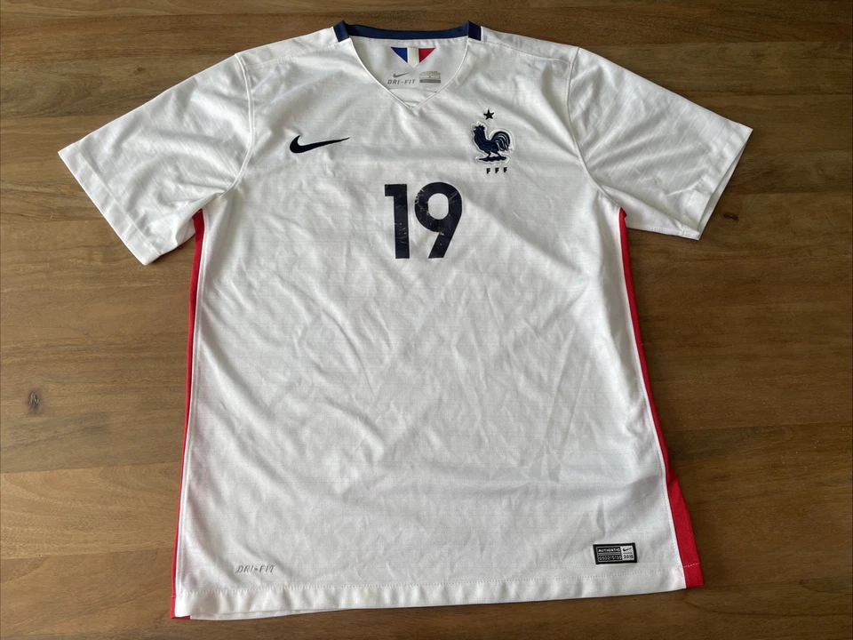 2015 Nike Francia Visitante Camiseta de Fútbol Kit Hombres Grande Paul Pogba Camiseta de Fútbol Foto 2 de 4