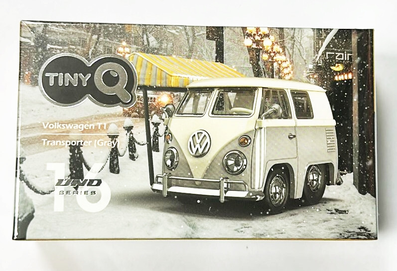 Tiny Q Uno Volkswagen T1 Transporter Gray Pull Back Toy Car  