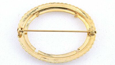 Cabochon Dentelle 40x30mm Plaqué Or - Monture Pour Broche Ou Création Bijoux - Neuf Sans Emballage