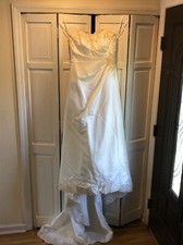 David’s Bridal Ivory/Champagne Wedding Dress Size 6 Pre-worn