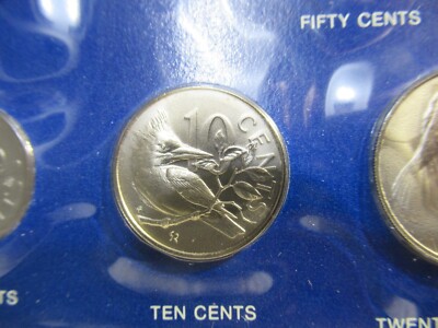 1974 BRITISH VIRGIN ISLANDS MINT BU COINS SPECIMEN SET, 6 COINS