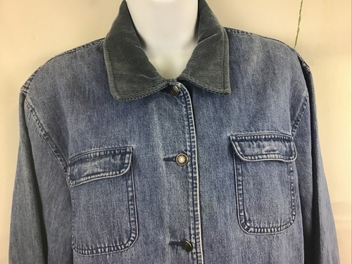Vintage Marsh Landing Petites Women’s Denim Corduroy Collar Barn Jacket Sz. PS - Picture 4 of 18
