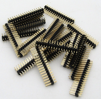 ( 10 PCS )  2 X 17 Dual Straight Row Snappable Header .1'' 2.54mm Gold Plated
