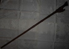 Vintage Hand Carved Wood Walking Stick with Climbing Bear