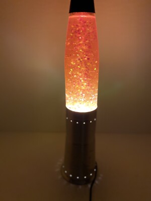 VINTAGE LAVA LAMP 19” Atomic Space Rocket Style Green Orange