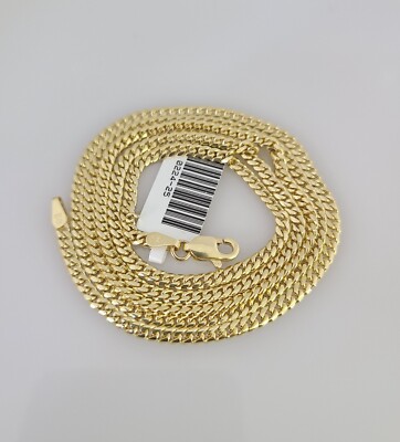 Real 10k Solid Miami Cuban Link Yellow Gold Chain 3mm Necklace 20 Inches Genuine