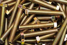 (10) Full Thread Grade 8 Hex Head Tap Bolts 3/4-10 x 5 Coarse Yellow Zinc