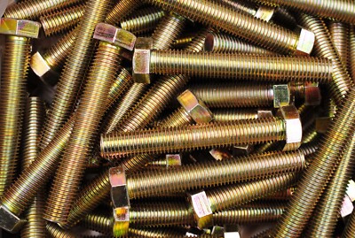 (10) Full Thread Grade 8 Hex Head Tap Bolts 3/4-10 x 5 Coarse Yellow Zinc