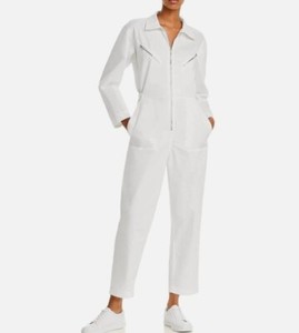 Sunset + Spring Women's White Long Sleeve Boilersuit Jumpsuit/Overall, XS