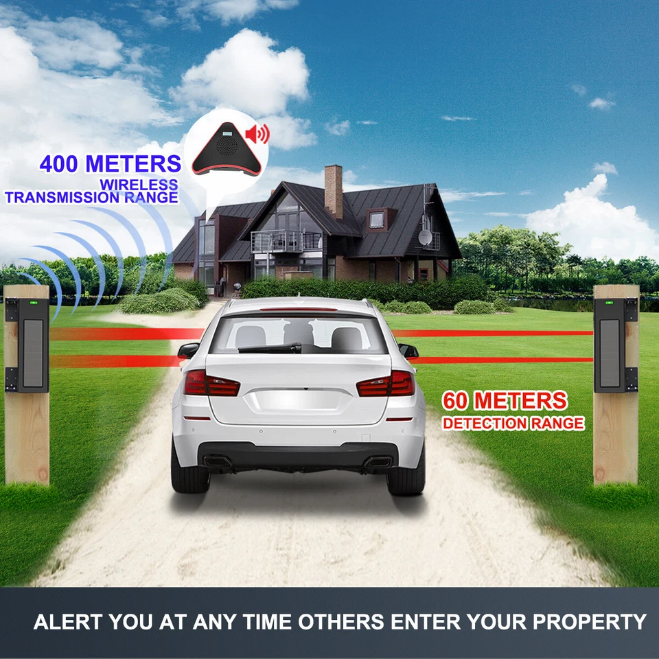HTZSAFE Solar Wireless Driveway Alarm System No Wiring No Need Replace Battery - image 2 of 4
