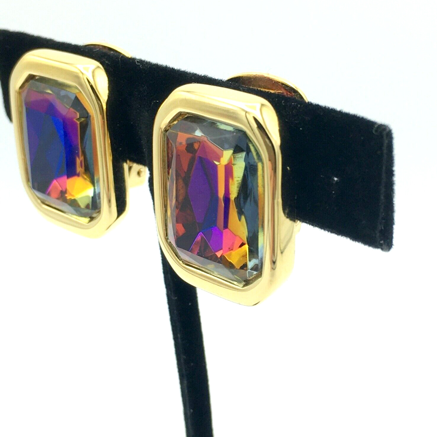 KENNETH JAY LANE multicolor rhinestone clip earri… - image 3