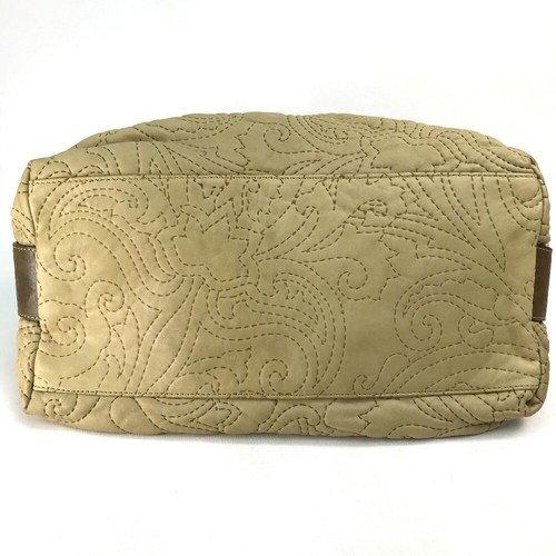 ETRO 18448-3631 stitch design Mini Duffle Bag Hand Bag Leather BrownBased - Picture 3 of 12