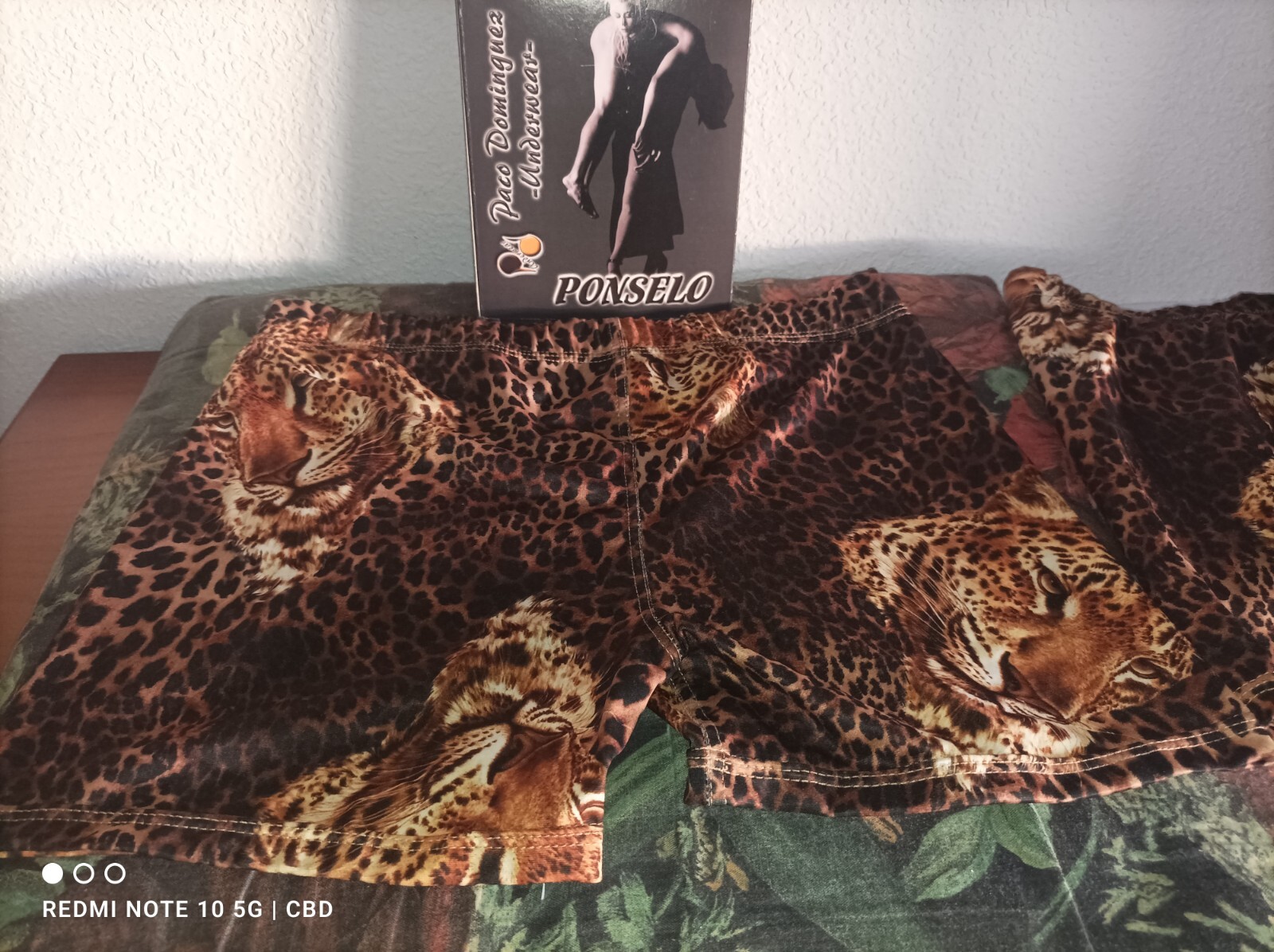 Lencería Sexy Moda Masculina Boxer Estampado de Caras de Leopardo. Lycra.M ó L