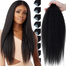 Afro Kinky Straight Tape In 100 Remy Human Hair Extensions Double Drawn 40PCS