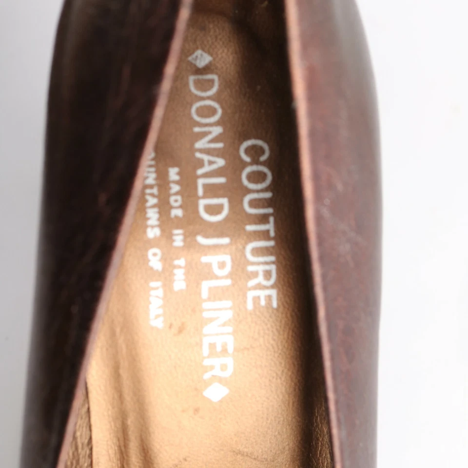 Zapato de salón Donald Pliner Couture para mujer talla 9,5 bronce metálico marrón tacón bloque Foto 3 de 4