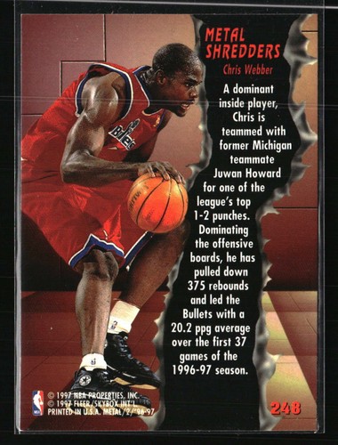 Chris Webber 1996 Metal #248 Basketball Card - 第 2/2 張圖片