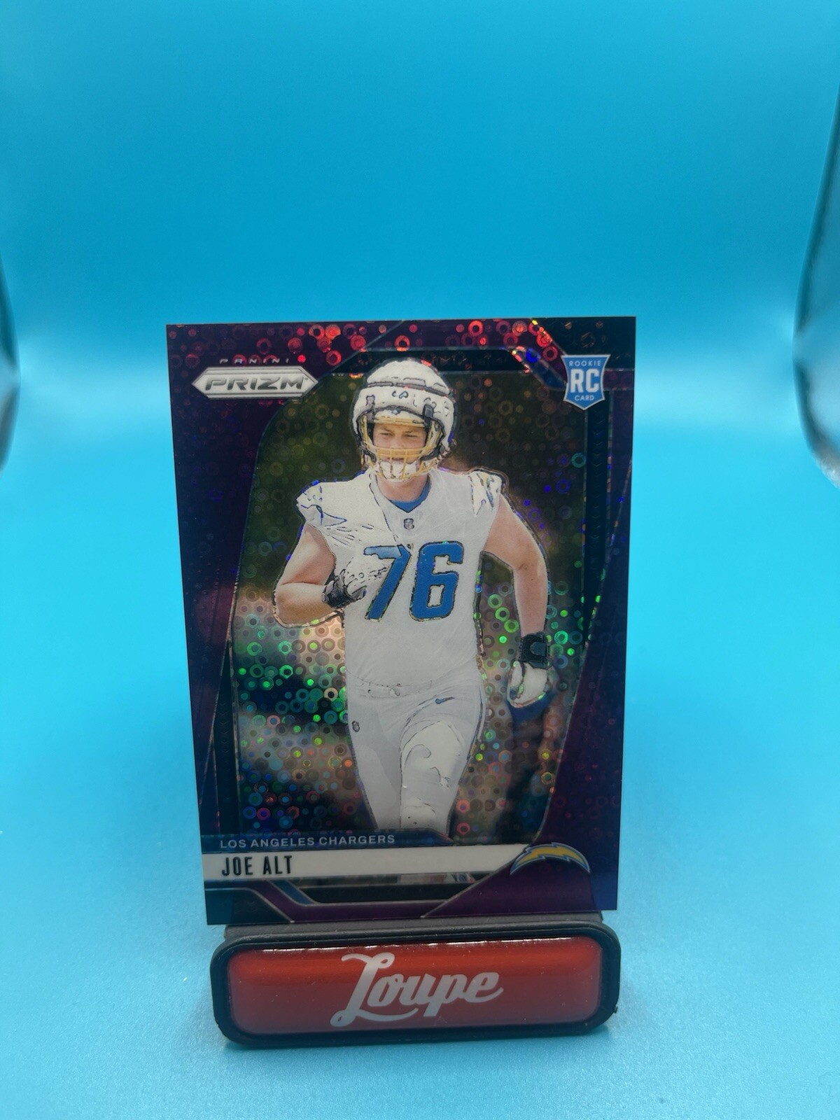 Joe Alt 2024 Panini Prizm No Huddle Purple Prizm RC 44/49 #353 LA Chargers