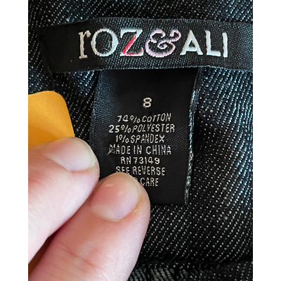 Roz & Ali Sz 8 Denim Jeans Bermuda Shorts Wide Waistband with