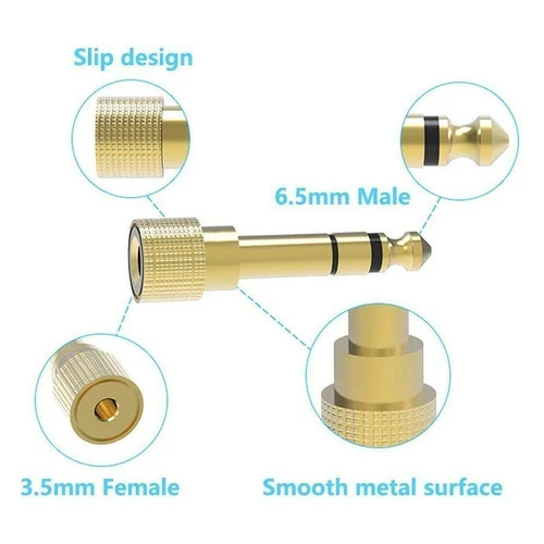 6.5mm 1/4" Male Plug To 3.5mm 1/8 Inch Female Jack Stereo Headphone Adapter - Picture 12 of 13