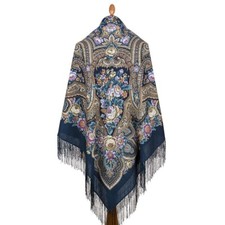 Pawlow Posad/Pavlovo Posad Schal-Tuch Folklore 146x146 Wolle 1858-12