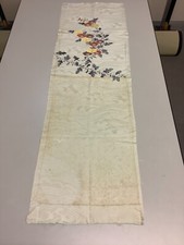 Japanese Vintage Kimono Fabric cloth Boro Light green Flower Dirt 46.4x13.7in