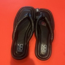 New Womens No Boundaries Puffy Flip Flop Size 8 Black Memory Foam Flat 11.00 EA.