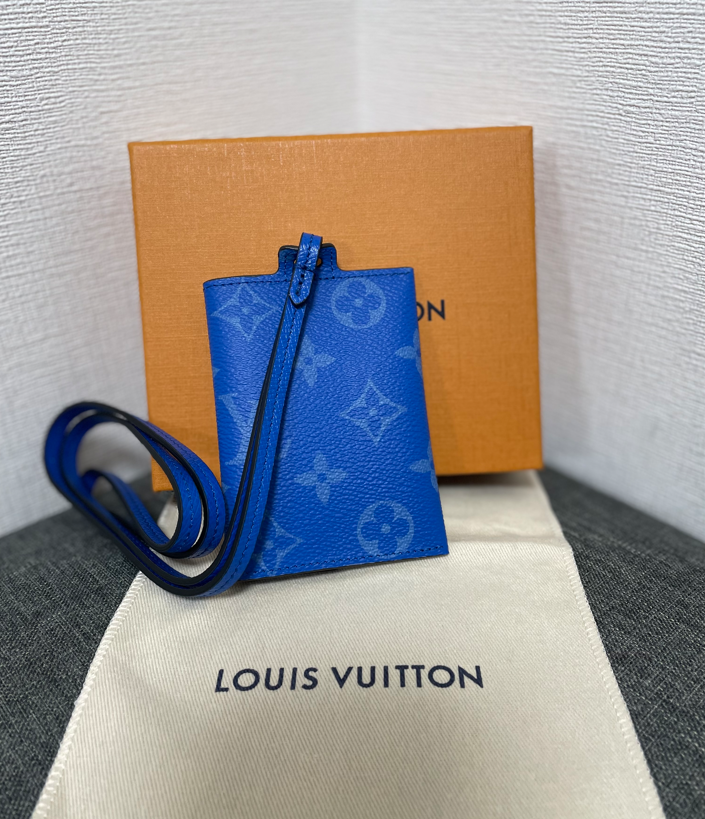 Louis Vuitton Card Holder Necklace M83154 carry cards Agave Blue