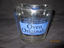 Anchor Hocking Oven Original Blue Lettering 4 Cup Glass Measuring