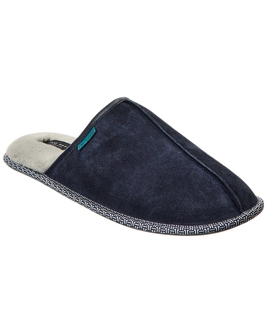 Мужские замшевые тапочки Ted Baker Petterr Mule синие 46 8990₽
