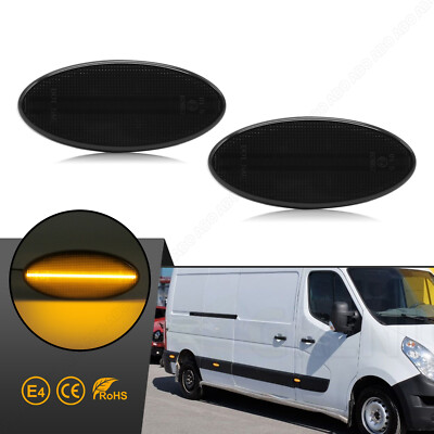 2x LED Side Indicator Turn Signal for Opel Movano B MK2 Renault Master III 3 Black