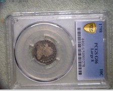 1798 Bust dime Large 8 PCGS G06
