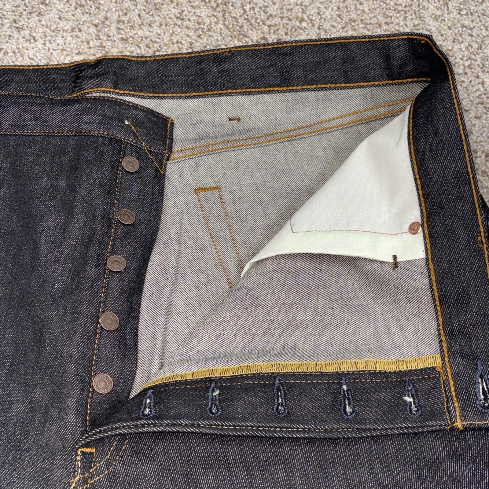 Levi's Men’s 501 Original Straight Jeans 44x32 Fits 43 X 31 Missing Button - View 5