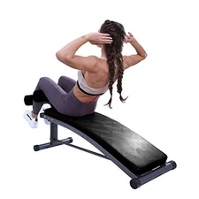 FF FINER FORM GYM-QUALITY SIT UP BENCH REVERSE CRUNCH HANDLE CURVED - BLACK