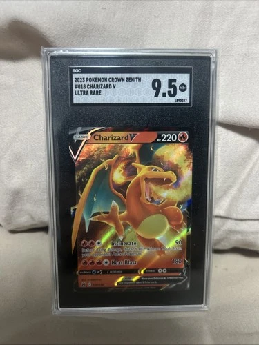 Pokemon Charizard V 018/159 Crown Zenith Holo SGC 9.5