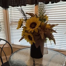 Artificial Sunflower Centerpiece in Copper Po...