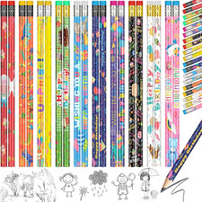 200 Pcs Happy Birthday Pencils Bulk Colorful Pencils with Top Erasers for Teache