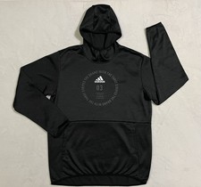 Boys Kids Adidas Climawarm Black Hooded Sweatshirt Hoodie Youth L Excellent Cond